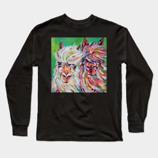 "Hello" - Alpaca/Llama painting Long Sleeve T-Shirt